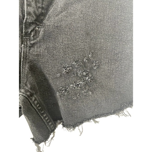 Riders by Lee Womens Shorts Size 12 Ash Black Upcycled Distressed Denim - Picture 4 of 5